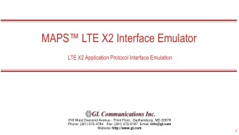 MAPS LTE X2 Interface Emulator  LTE X2 Application Protocol Interface Emulation  818 West