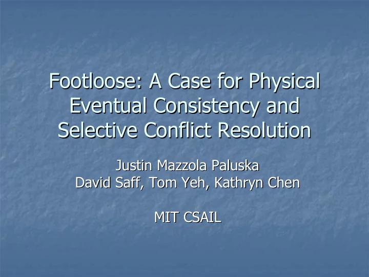 footloose a case for physical footloose a case for