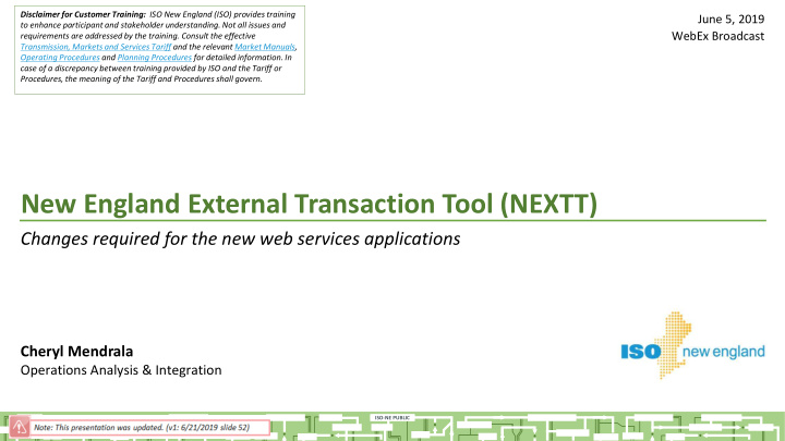 new england external transaction tool nextt