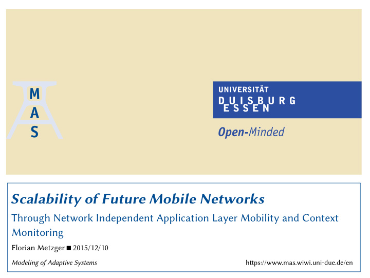 scalability of future mobile networks