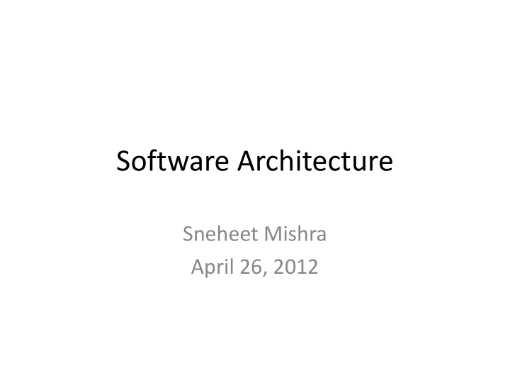 software architecture