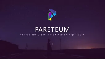 PARETEUM  C O N N E C T I N G  E V E R Y  P E R S O N  A N D  E V E R Y ( T H I N G )   FORWARD