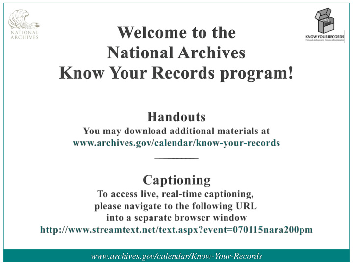 archives gov calendar know your records the national