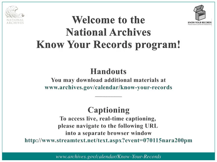 archives gov calendar know your records the national