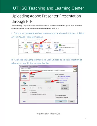 Uploading Adobe Presenter Presentation through FTP  These step-by-step instructions will