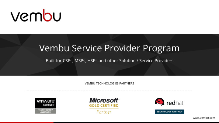 vembu service provider program