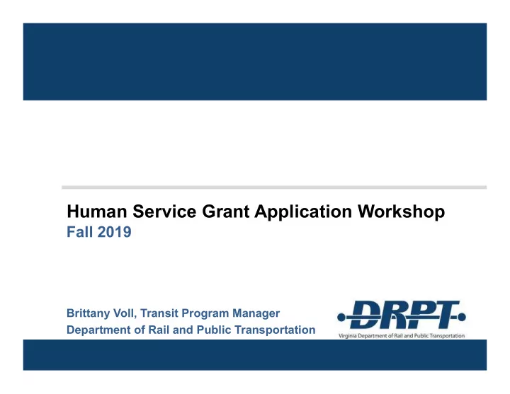 human service grant application workshop