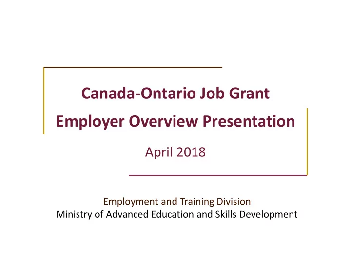 canada ontario job grant employer overview presentation