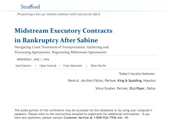 Midstream Executory Contracts  in Bankruptcy After Sabine  Navigating Court Treatment of