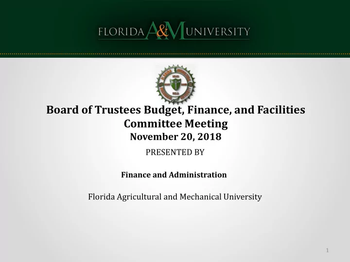 board of trustees budget finance and facilities committee