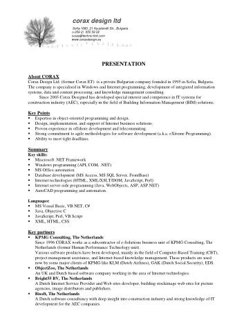 corax design ltd    Sofia 1680, 21 Kyustendil Str., Bulgaria  (+359 2)  955 59 02