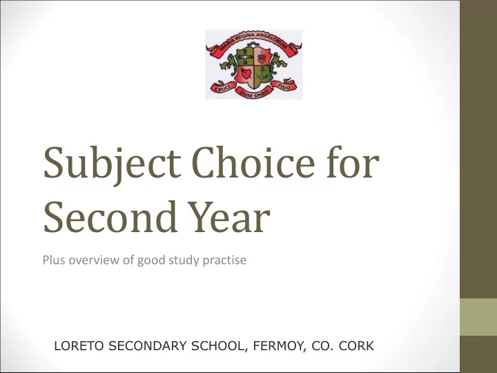 subject choice for second year