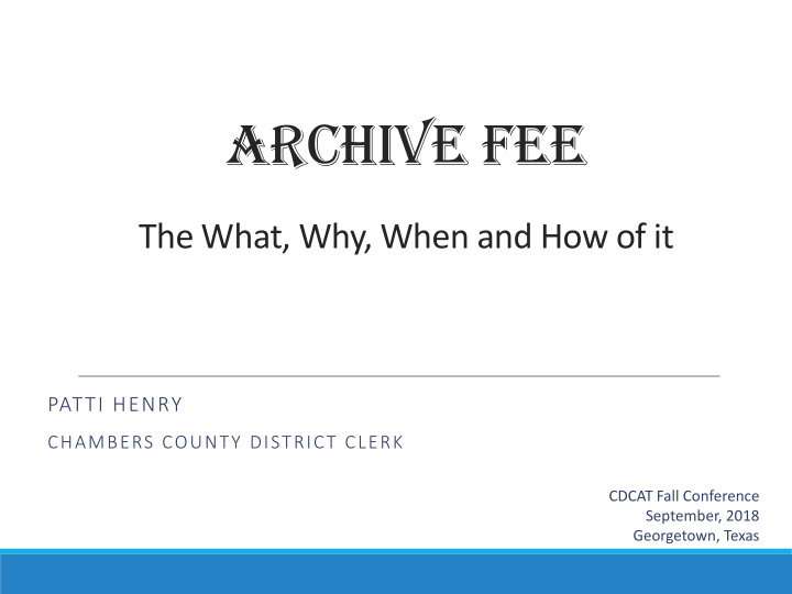 archive fee