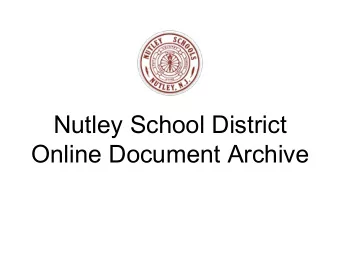 Nutley School District  Online Document Archive  1998  2002  From the Minutes of the BOE Meeting of
