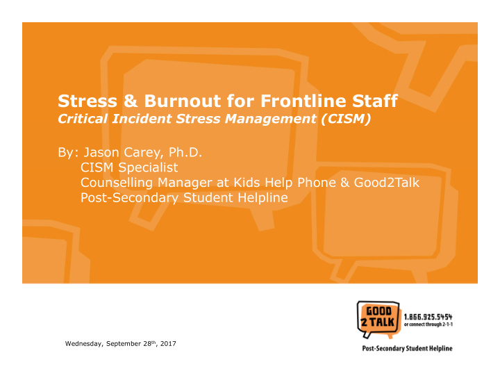 stress amp burnout for frontline staff