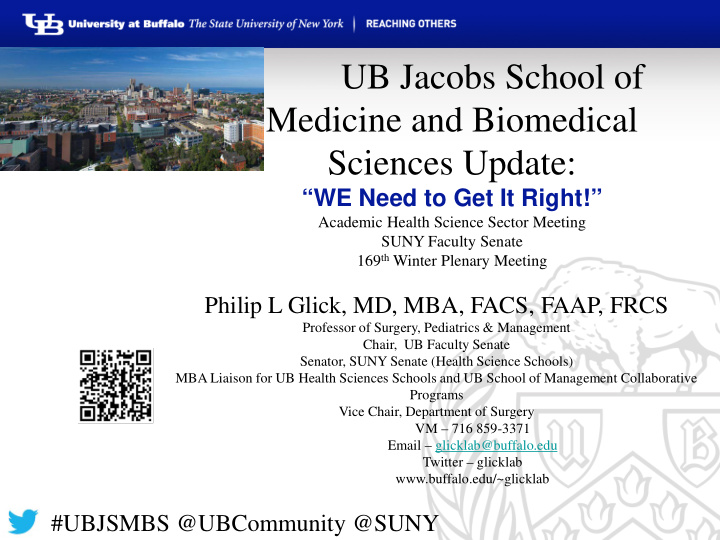 ub jacobs school of medicine and biomedical sciences