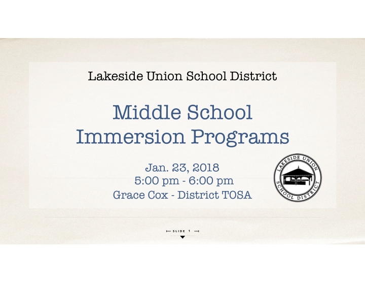 middle school immersion programs