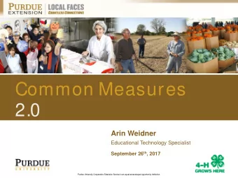 Common Measures  2.0  Arin Weidner  Educational Technology Specialist September 26 th , 2017