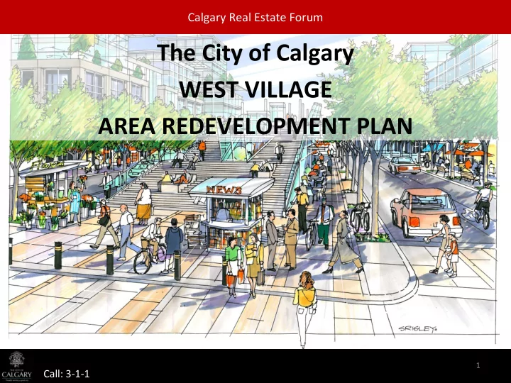 the city of calgary west village area redevelopment plan