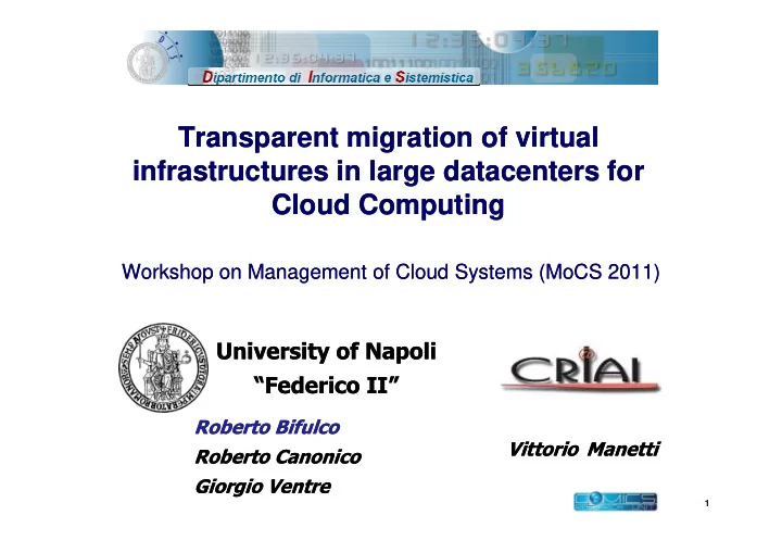 transparent migration of virtual transparent migration of