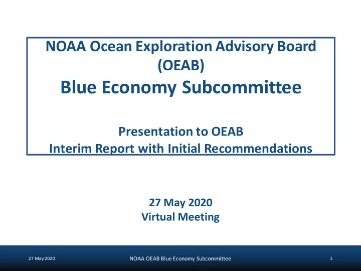 blue economy subcommittee