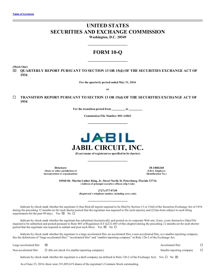jabil circuit inc