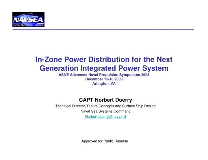 in zone power distribution for the next generation