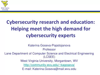 Cybersecurity research and education:  Helping meet the high demand for  cybersecurity experts