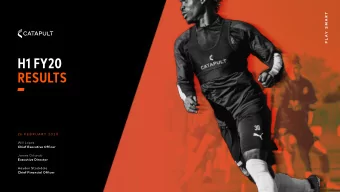 H1 FY20  RESULTS  2 6  F E B R U A R Y  2 0 2 0  Will Lopes  Chief Executive Officer  James Orlando