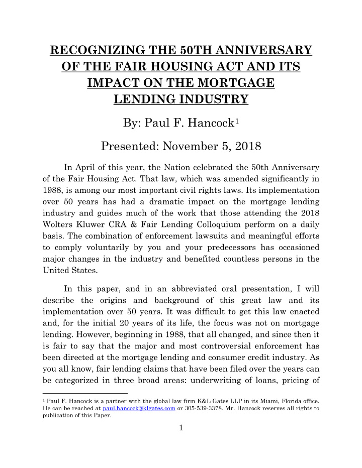 recognizing the 50th anniversary of the fair housing act