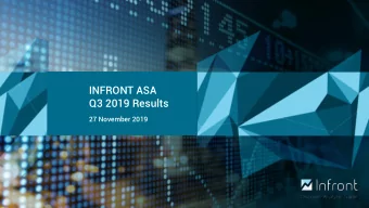 Q3 2019 Results  27 November 2019  Disclaimer  This Presentation might include certain