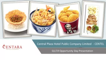 Central Plaza Hotel Public Company Limited  - CENTEL  Q1/19 Opportunity Day Presentation  Agenda