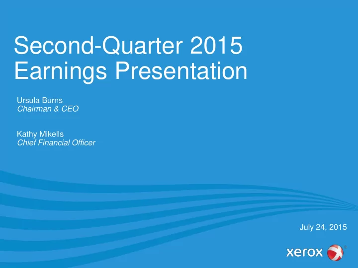second quarter 2015