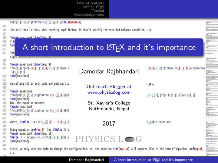 a short introduction to l a t ex and it s importance