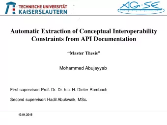 Automatic Extraction of Conceptual Interoperability  Constraints from API Documentation  Master