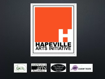 HAPEVILLE  GEORGIA  Hapevilles arts district will:  Create an improved    The Arts: A primary