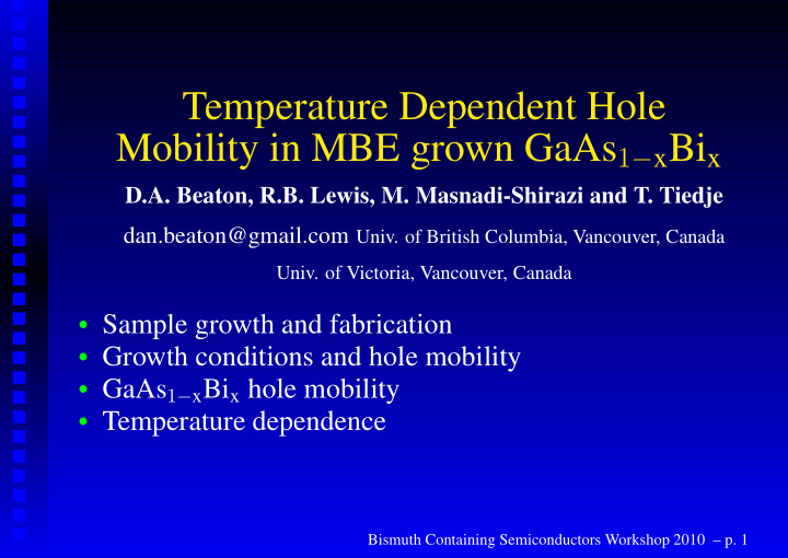 temperature dependent hole