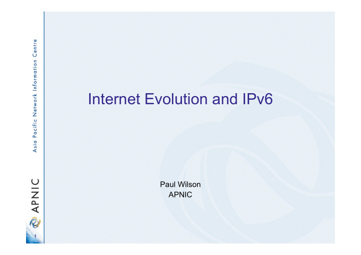 internet evolution and ipv6
