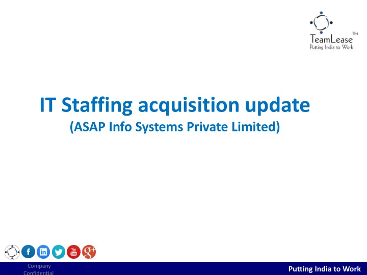 it staffing acquisition update