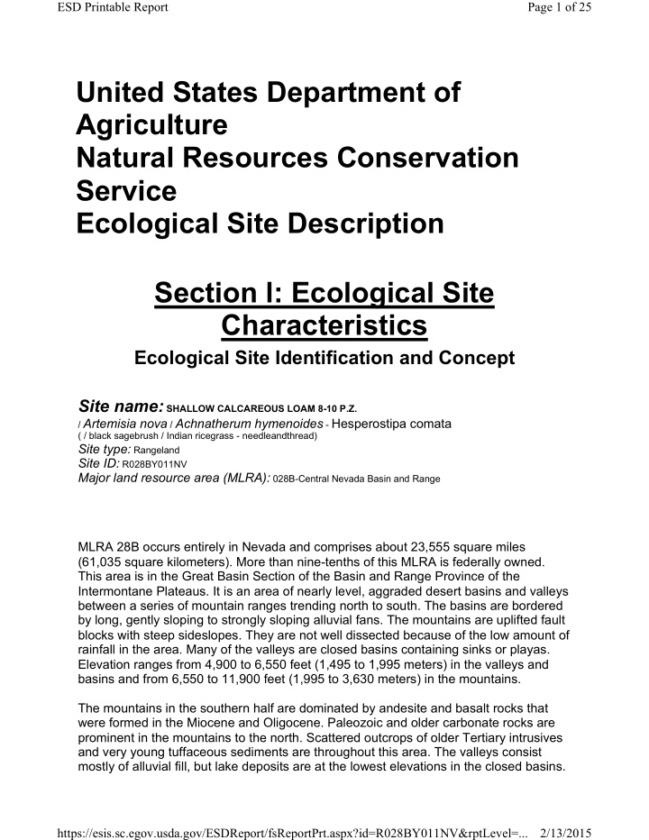 united states department of agriculture natural resources