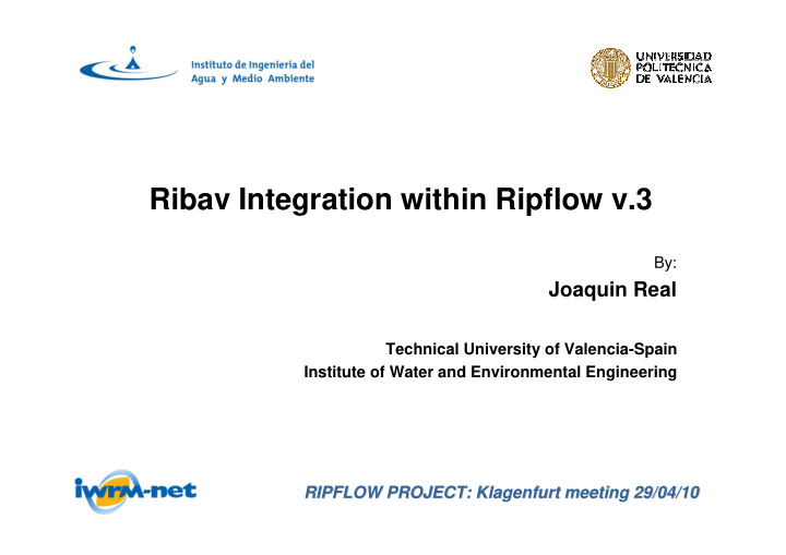 ribav integration within ripflow v 3