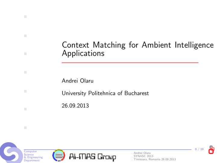 context matching for ambient intelligence applications