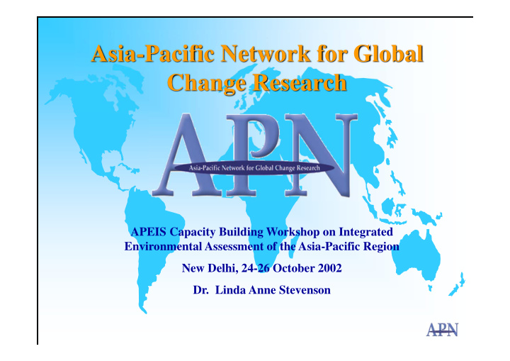 asia pacific network for global change research