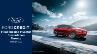 Fixed Income Investor  Presentation  Toronto  February 2020  All-Electric Mustang Mach-E  Further