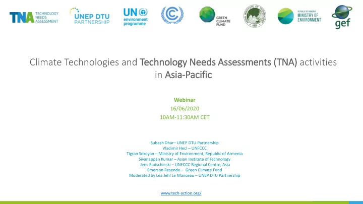 climate technologies and technolo logy needs ass