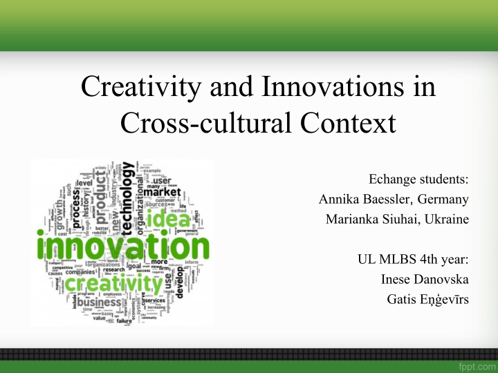 creativity and innovations in cross cultural context