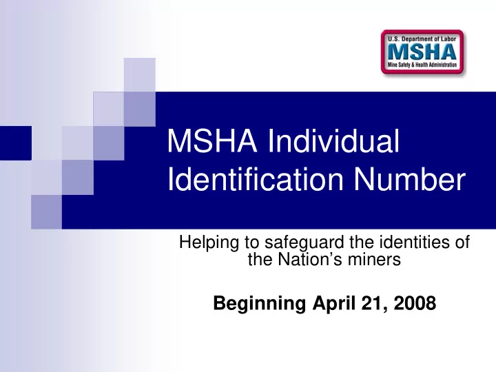 msha individual identification number