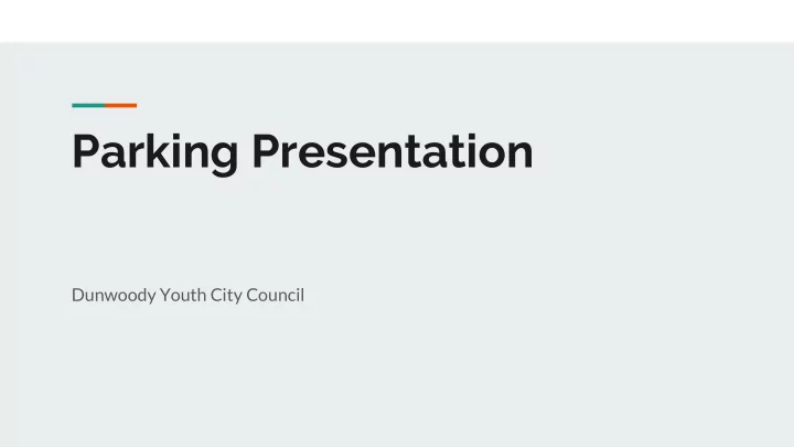 parking presentation