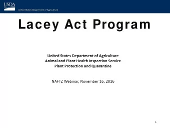 Lacey Act Program  United States Department of Agriculture  Animal and Plant Health Inspection