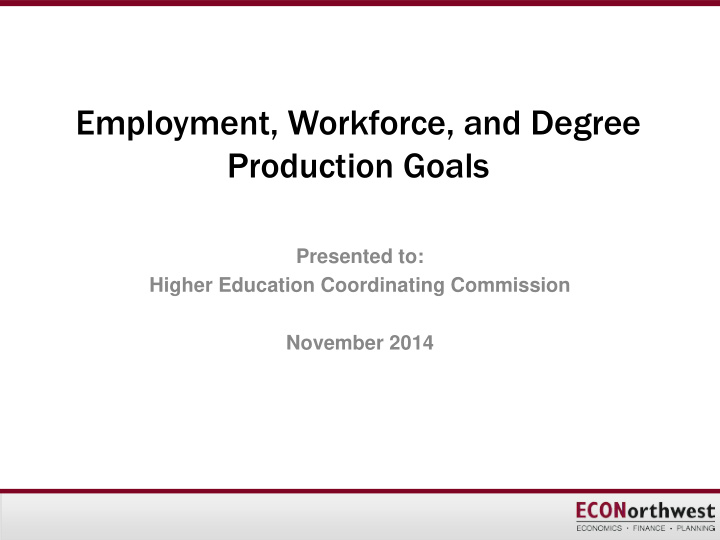 employment workforce and degree production goals